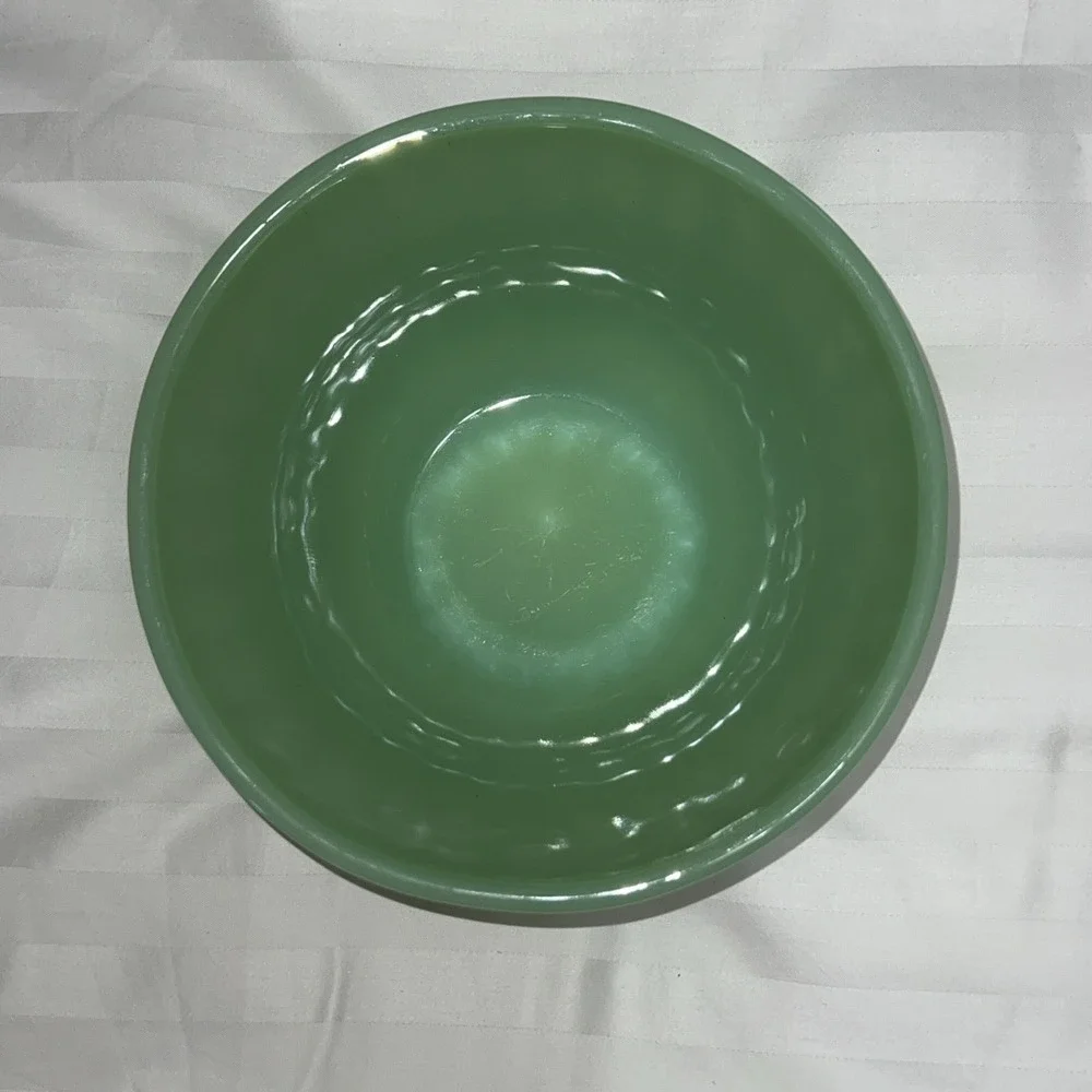 Vintage Fire King Jadeite Green Swirl Mixing Bowl 8